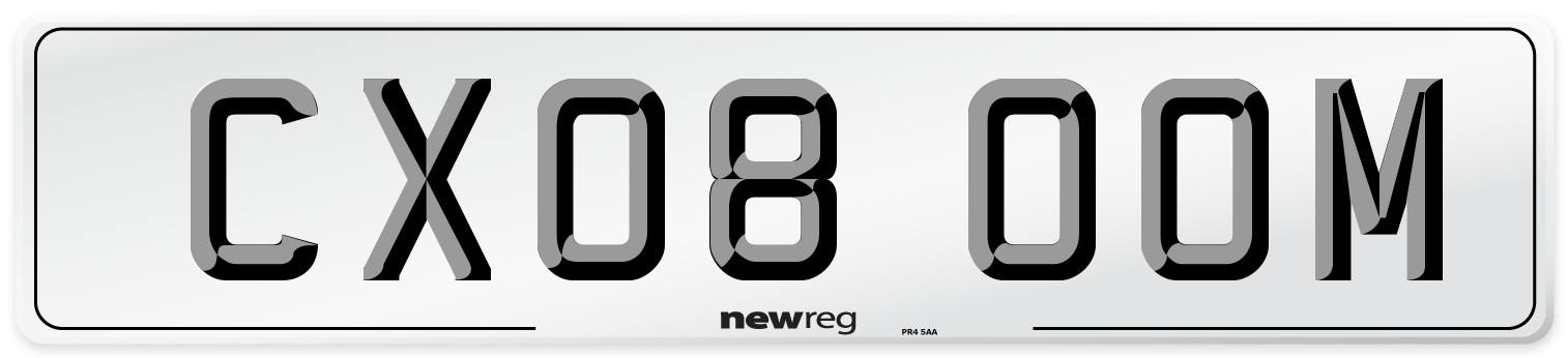 CX08 OOM Number Plate from New Reg
